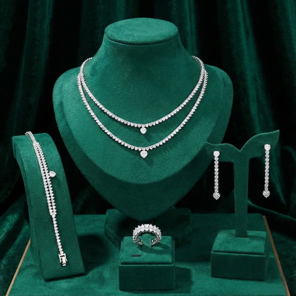 Double Strand Heart Pendant Jewelry Set - Image 2